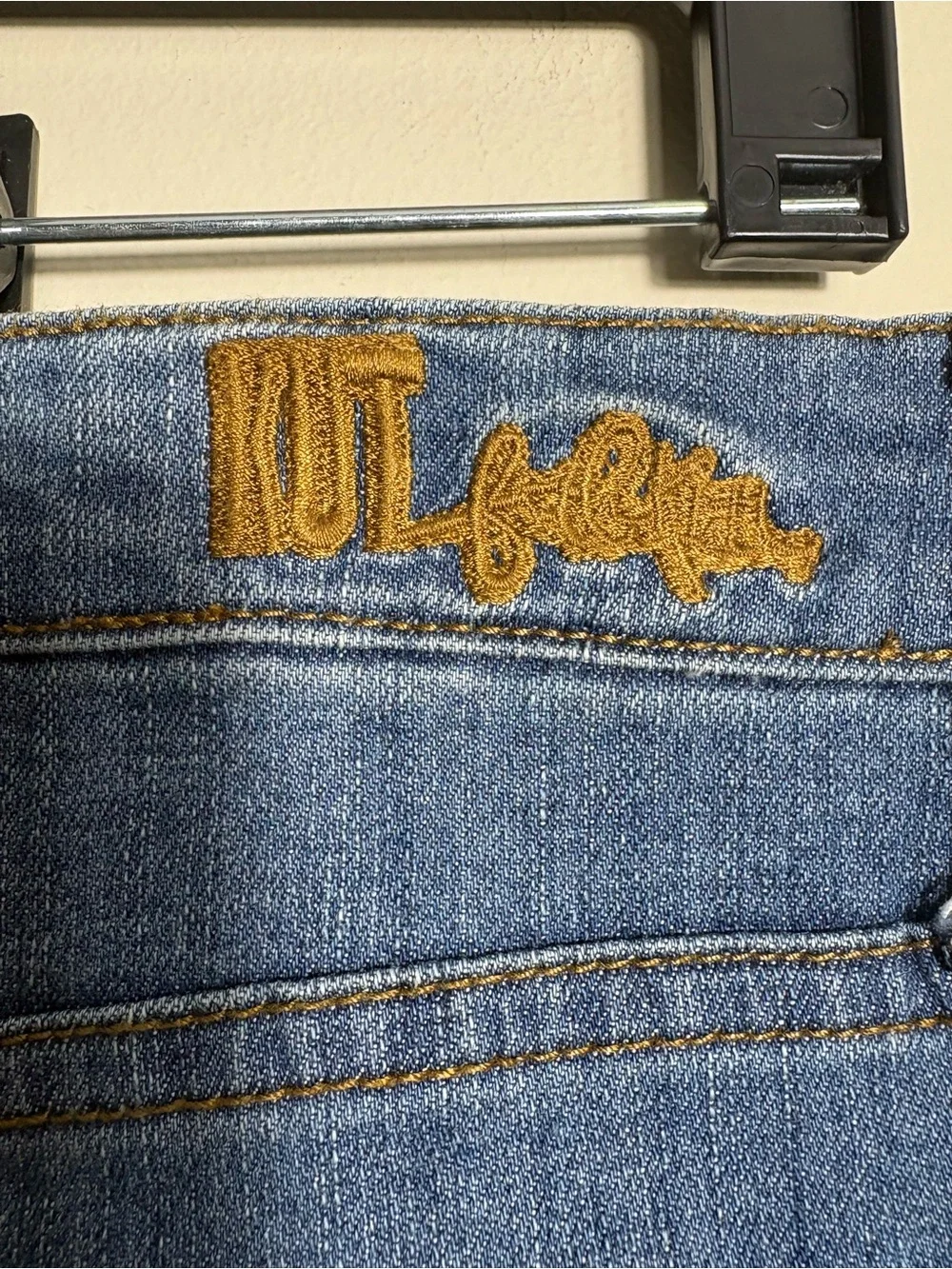 KUT From the Kloth Denim Pencil Skirt Size 8 Blue Stretch Jean Y2K Midi